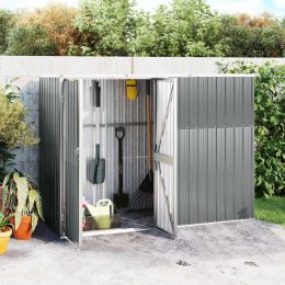 Garden Tool Shed Gray 88.6"x35"x63.4" Galvanized Steel