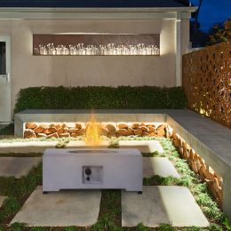 40; 000BTU Exterior Faux Stone Propane Fire Pit For Outdoor Garden Backyard with Water Proof Cover and Lava Rock