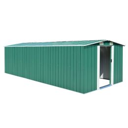 Garden Shed 101.2" x 228.3" x 71.3" Metal Green