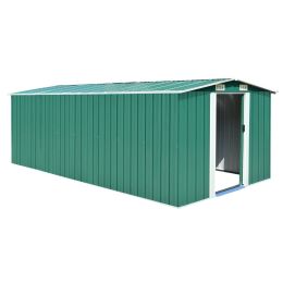 Garden Shed 101.2" x 192.5" x 71.3" Metal Green