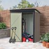 TOPMAX Patio 5ft Wx3ft. L Garden Shed; Metal Lean-to Storage Shed with Lockable Door; Tool Cabinet for Backyard; Lawn; Garden; Brown