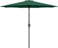 Simple Deluxe 9ft Outdoor Market Table Patio Umbrella with Button Tilt; Crank and 8 Sturdy Ribs for Garden; Green