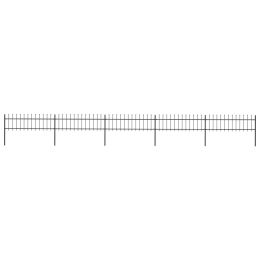 Garden Fence with Spear Top Steel 334.6"x23.6" Black