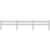 Garden Fence with Spear Top Steel 200.8"x23.6" Black