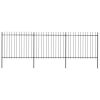 Garden Fence with Spear Top Steel 200.8"x59.1" Black