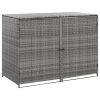 Double Wheelie Bin Shed Poly Rattan Anthracite 58.3"x30.3"x43.7"