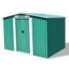 Garden Storage Shed Green Metal 101.2"x80.7"x70.1"