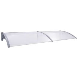 Door Canopy Gray and Transparent 118.1"x31.5 PC