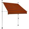 Manual Retractable Awning 59.1" Orange and Brown