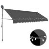 Manual Retractable Awning with LED 157.5" Anthracite