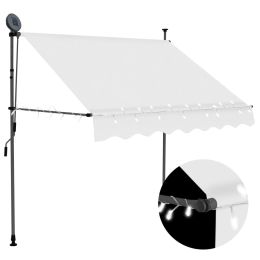 Manual Retractable Awning with LED 59.1" Cream