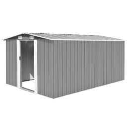 Garden Shed 101.2"x154.3"x71.3" Metal Gray