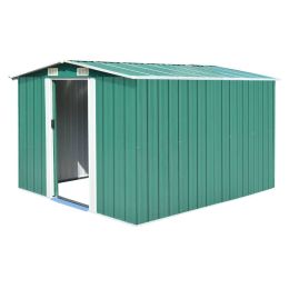 Garden Shed 101.2"x117.3"x70.1" Metal Green