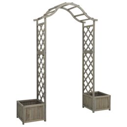 Garden Pergola with Planter Gray Solid Firwood