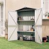 Garden Shed Anthracite 42.3"x18.1"x72" Galvanized Steel