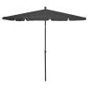 Garden Parasol with Pole 82.7"x55.1" Anthracite