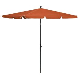 Garden Parasol with Pole 82.7"x55.1" Terracotta