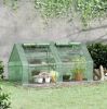 Portable Greenhouse Garden Hot House with Two PE/PVC Covers;  Steel Frame and 2 Roll Up Windows 6' x 3' x 3'