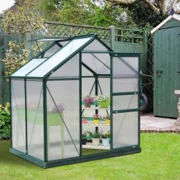 6'L x 4'W 7'H Portable Walk-In / Garden polycarbonate walk-in greenhouse