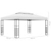 Garden Gazebo Powder-Coated Steel 118.1"x157.4"x106.2" White