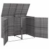 Double Wheelie Bin Shed Poly Rattan Anthracite 58.3"x30.3"x43.7"