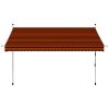 Manual Retractable Awning 118.1" Orange and Brown