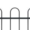 Garden Fence with Hoop Top Steel 5.6' Black