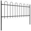 Garden Fence with Hoop Top Steel 5.6' Black