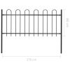 Garden Fence with Hoop Top Steel 5.6' Black