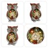 Garden Statue Owl Figurines,Solar Powered Resin Animal Sculpture with 5 Led Lights for Patio,Lawn, Garden Decor