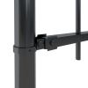 Garden Fence with Spear Top Steel 200.8"x59.1" Black