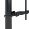 Garden Fence with Spear Top Steel 200.8"x23.6" Black