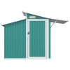 Garden Shed Green 106.3"x51.2"x82.1" Galvanized Steel