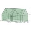 Portable Greenhouse Garden Hot House with Two PE/PVC Covers;  Steel Frame and 2 Roll Up Windows 6' x 3' x 3'