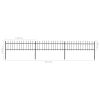 Garden Fence with Spear Top Steel 200.8"x23.6" Black