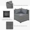 9-piece Outdoor Patio Large Wicker Sofa Set;  Rattan Sofa set for Garden;  Backyard; Porch and Poolside;  Gray wicker;  Gray Cushion