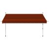 Manual Retractable Awning 137.8" Orange and Brown