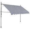 Manual Retractable Awning with LED 118.1" Blue and White