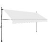 Manual Retractable Awning with LED 137.8" Cream