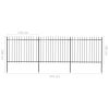 Garden Fence with Spear Top Steel 200.8"x59.1" Black