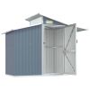 Garden Shed Gray 106.3"x51.2"x82.1" Galvanized Steel