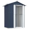 Garden Shed Anthracite 49.6"x38.4"x69.7" Galvanized Steel