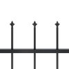 Garden Fence with Spear Top Steel 401.6"x23.6" Black