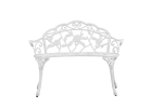 Patio Outdoor Bench; White Cast-Aluminum Garden Benches Metal Loveseat Outdoor Furniture for Park Lawn Front Porch