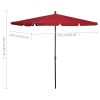 Garden Parasol with Pole 82.7"x55.1" Bordeaux Red