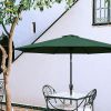 Simple Deluxe 9ft Outdoor Market Table Patio Umbrella with Button Tilt; Crank and 8 Sturdy Ribs for Garden; Green