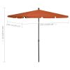 Garden Parasol with Pole 82.7"x55.1" Terracotta