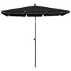 Garden Parasol with Pole 82.7"x55.1" Black