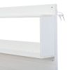 TOPMAX 65inch Garden Wood Workstation Backyard Potting Bench Table with Shelves; Side Hook and Foldable Side Table; White