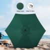 Simple Deluxe 7.5' Patio Outdoor Table Market Yard Umbrella with Push Button Tilt/Crank; 6 Sturdy Ribs for Garden; Deck; Backyard; Pool; 7.5ft; Green